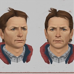 Marty Mcfly Low poly Bust