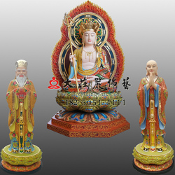 铜雕金乔觉地藏王、闵公、道明彩绘塑像,地藏菩萨,铜雕佛像,佛像厂家