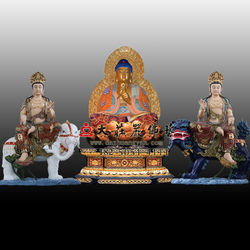 华严三圣彩绘佛像,毗卢遮那佛,文殊菩萨,普贤菩萨,铜雕佛像,佛像厂家