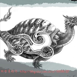 中国传统奇幻造型设计 龙图腾 山海经 龙龟