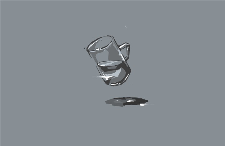 悬浮小画 玻璃杯