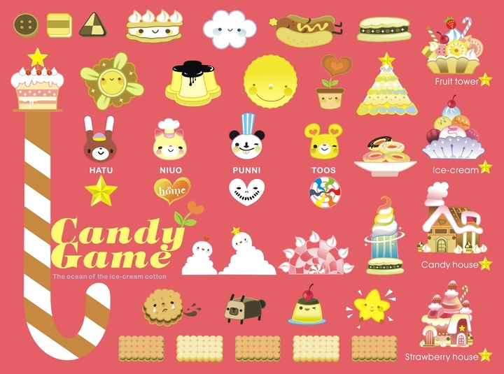 ★【Candy Game 糖果遊戲世界】- By Hoelex心夢任務壁貼設計