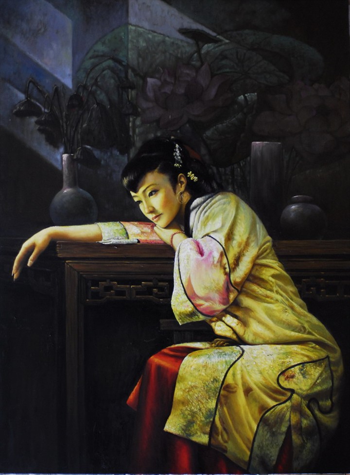 吴波油画睡莲