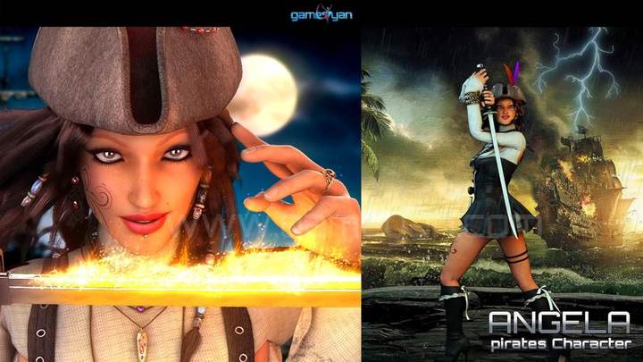 Pirate Woman Game Character Rigging Designer