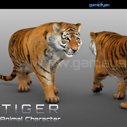3D Tiger Animal Character Modeling