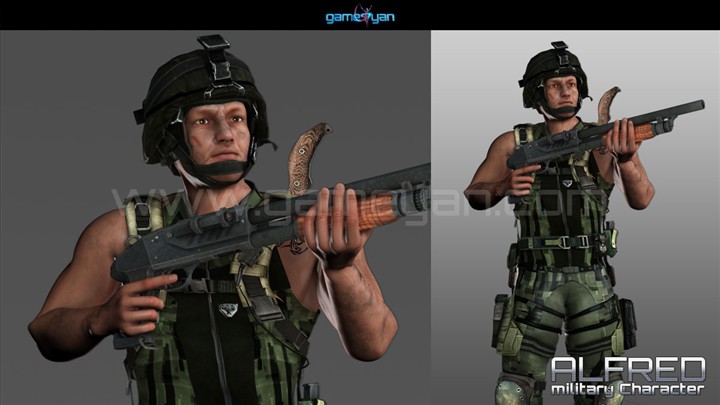 3D Military Mascot Character Modeling