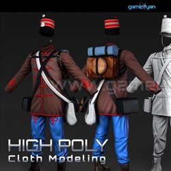 High Poly Cloth Modeling Animation