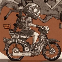 骑摩托的少女