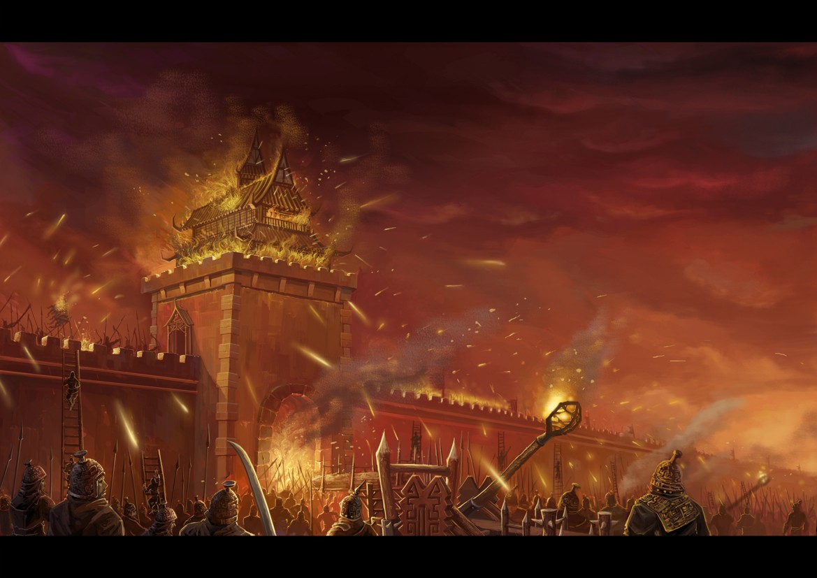 图文：新版《三国演义》剧照之生死场--烈火中攻城